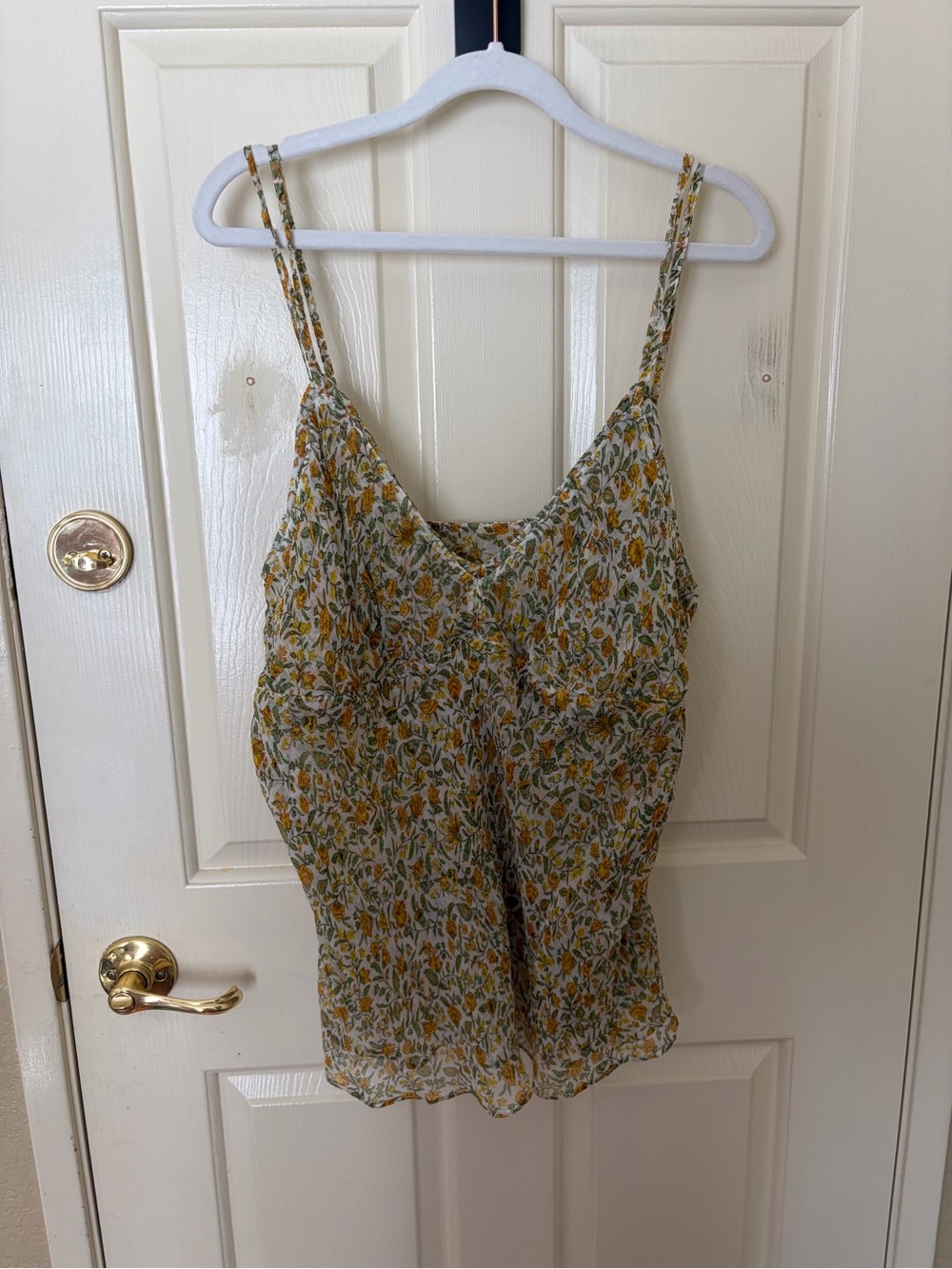 J. Crew Yellow Green Floral Cami & Skirt Set